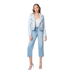 Blank NYC Light Blue Leather Jacket